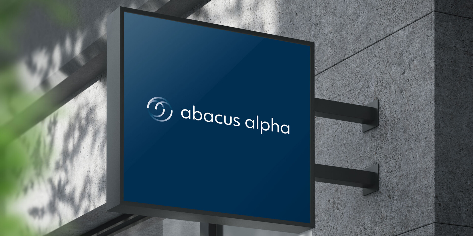 Abacus Alpha Logo Schild Eingang