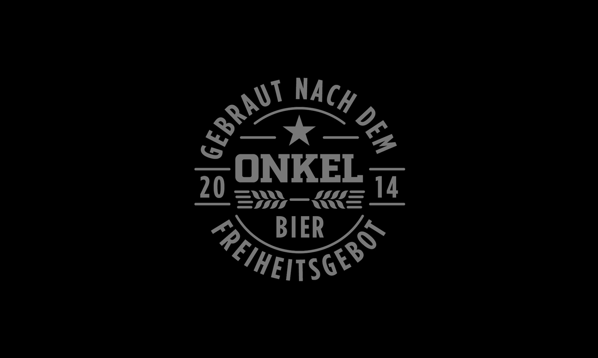 Logo of Onkel Bier, which is a badge saying "ONKEL Bier — Gebraut Nach Dem — Freiheitsgebot — 2014"