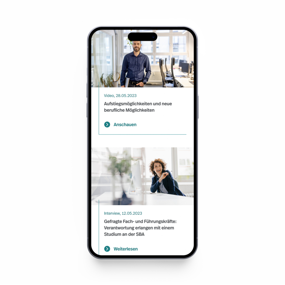 SBA Hochschule Webdesign