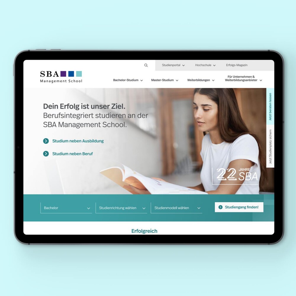 SBA Hochschule Webdesign