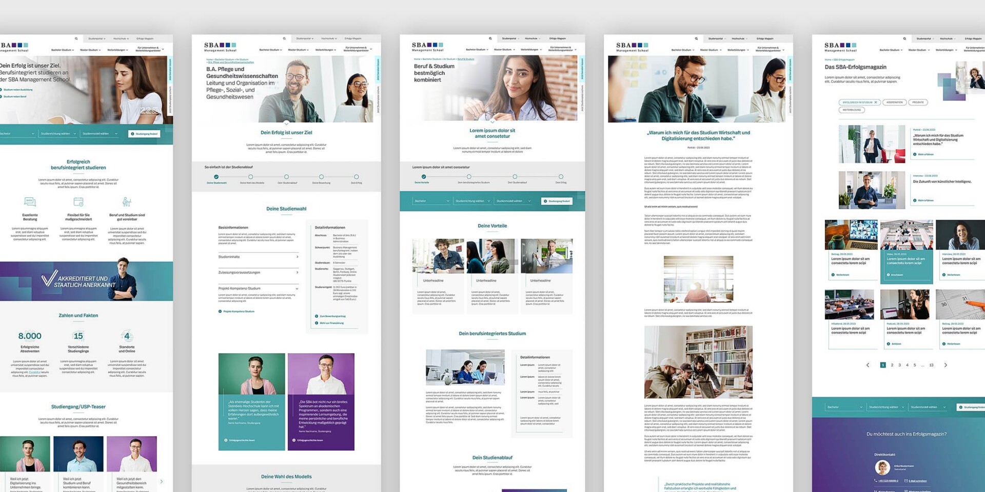 SBA Hochschule Webdesign